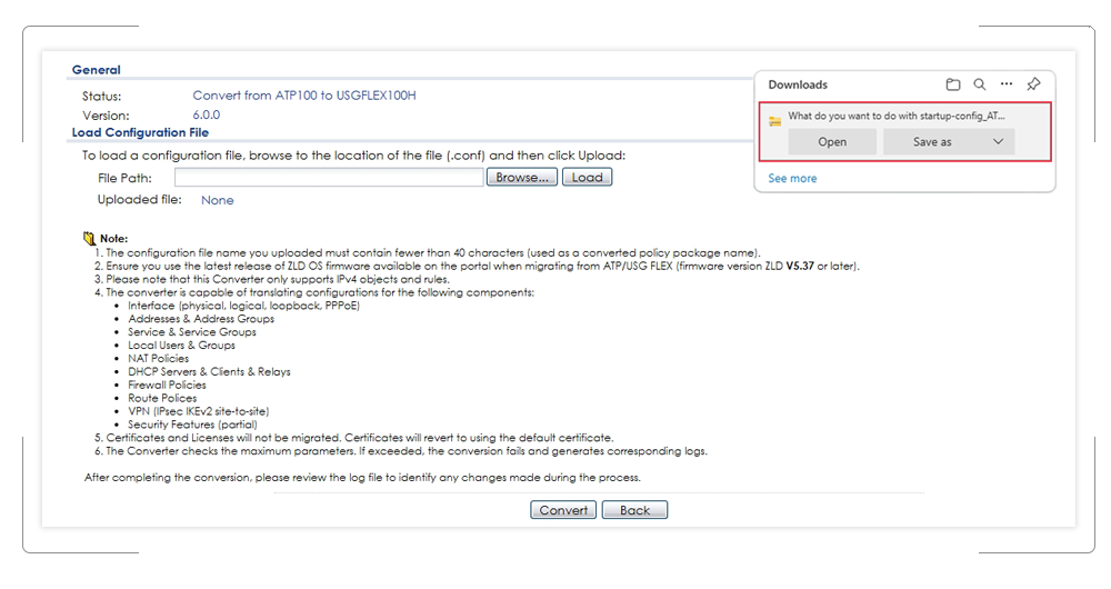 USG Configuration Converter
