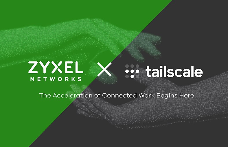 Logo featuring Zyxel Networks and Tailscale, showcasing their partnership in VPN solutions.